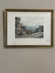 Antique Henri H Tourneau Etching 1920s -Montmartre, Paris Five Piece Framed Lot