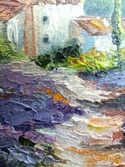 Lavender Original Oil Painting 4×6 Framed Signed Provence Landscape France Art