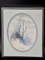 Donna Watson Watercolor 1979 Nature Signed Oval Frame Original Jacobson’s 10×8”