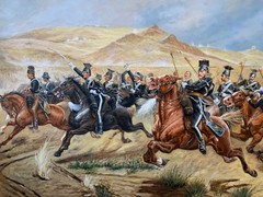Huge 5 x 3 feet Oil Painting „The Charge of The Light Brigade“ in Crimean war