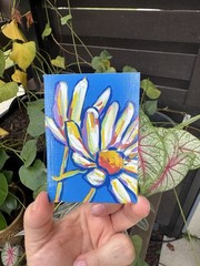 ACEO Original Painting #3 Two Daisies · Acrylic Marker · Happy Mediums Art