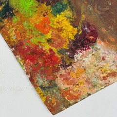 Vintage Artist’s Large Rectangular Painting Palette With Remnant Oil Paint