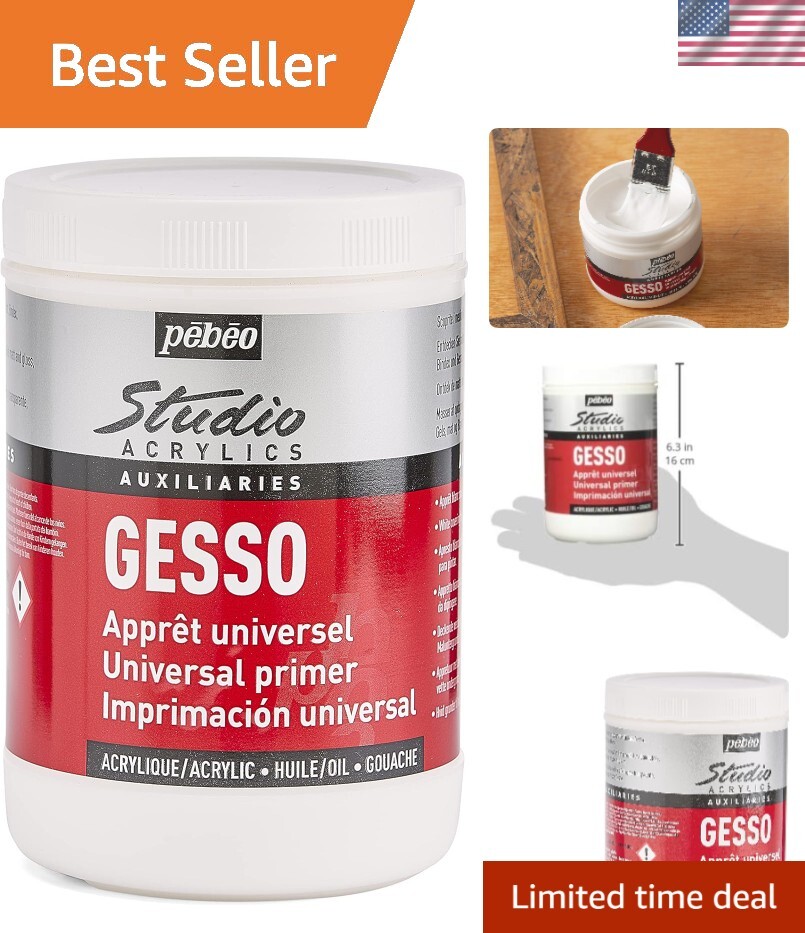 Versatile Non-Toxic Acrylic Gesso 1L – Ideal for Interior and Exterior Use