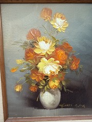 VTG Robert Cox Floral Oil Still Life Painting Frame Wall Art ~ Lot Of 3 Signed