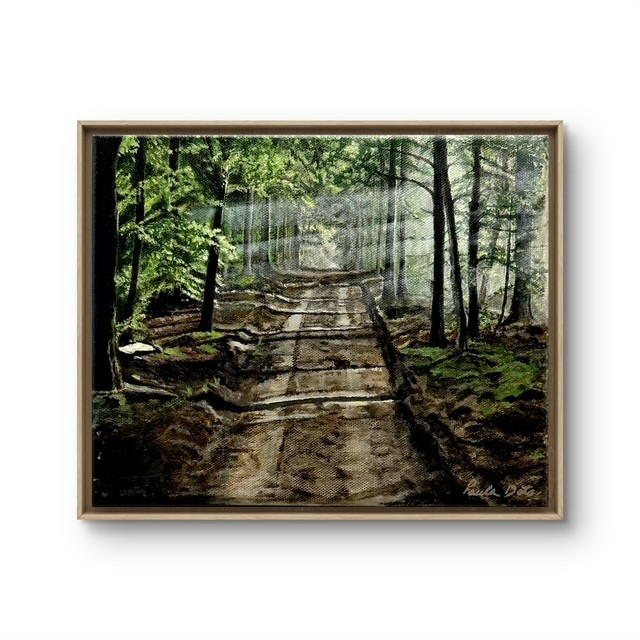 Impressionism Country Road Original Fine Art 10×8 Canvas Signed