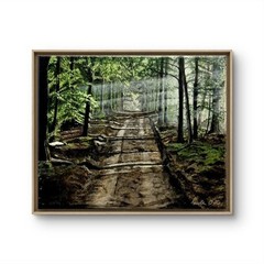 Impressionism Country Road Original Fine Art 10×8 Canvas Signed