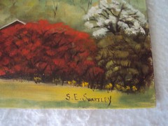 1962 Sara E Swartley Bucks County Oil 12 x 16 Spring Landscape Sellersville PA