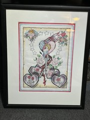 Spider Webb Original Art Flash Tattoo O’Sullivan Painting Naughty Nurse 2001