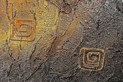 Tina Andrews 2012 Abstract Painting MOUNTAIN GLYPHS 18x24X1.5 (Actress Artist)