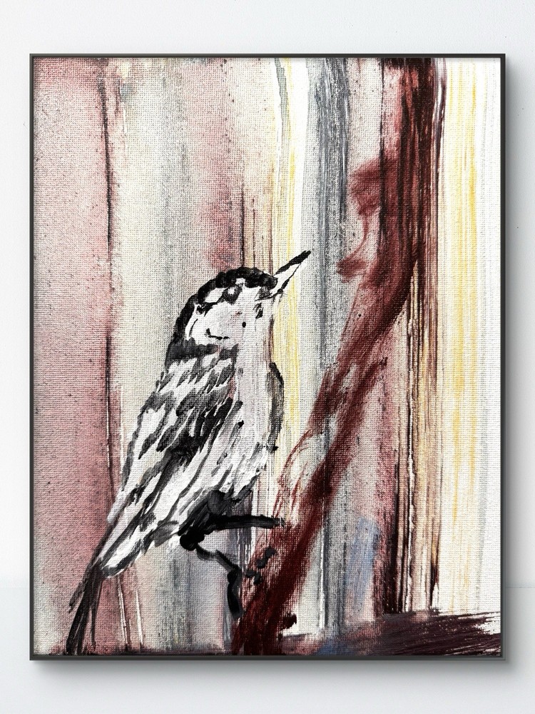 SAMATOWIC Original Abstract Bird Expressionism 8×10 Handmade Signed Fine Art 253