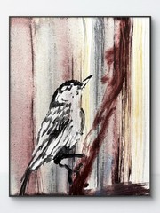 SAMATOWIC Original Abstract Bird Expressionism 8×10 Handmade Signed Fine Art 253