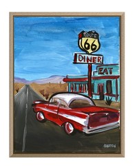Atherton 11×14 Original Expressionism Acrylic Painting „Route 66“ hand signed