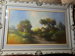 William Henry Chandler (1854 – 1928) „Landscape Scene“ Pastel Painting -Framed