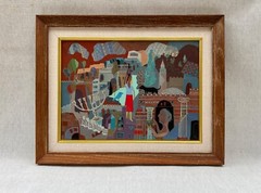 Oil on Canvas by RAFAEL RILA (Israel, 1907-1993) “Water Carrier” Judaica Hebrew