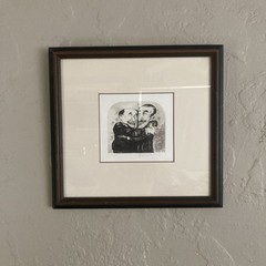 Vintage Original LITHOGRAPH Out of Court Settlement Signed Charles Bragg w COA