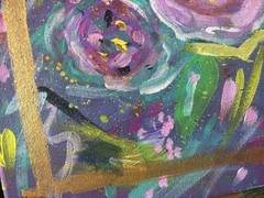Radiant Garden: Original Painting, Abstract Roses Flowers 11×14 Home Decor