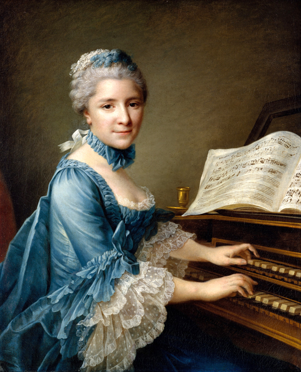 Canvas HD Print Oil painting European lady playing the piano on canvas L1199