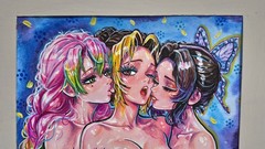 Mitsuri Kanroji Makio Shinobu Original Anime Painting A4 Demon Slayer Fan Art