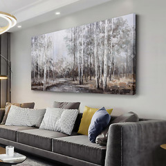 Abstract White Birch Tree Canvas Art for Living Room & Office Decor 59″x28