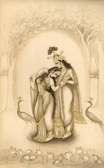 Handmade Radha Krishna Painting Of Hindu Religious Art On Paper 8×12 Inches