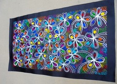 SELINA NUMINA 100 x 60 cm Original Aboriginal Painting. Blueberries