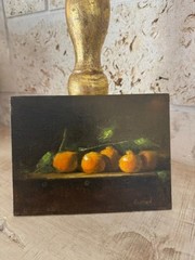 FRUIT AND STEMS OIL Painting Art Floral Still Life 6X8