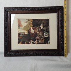 The Peaceable Kingdom By Edward Hicks Print Double Mounted And Framed