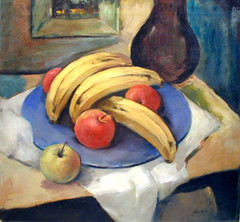 STILL LIFE SALE New York Oil LEON KROLL ‚Bananas and Apples‘, 20″ x 22″
