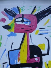 Abstract/Expressionism 9 x 12 Deary Dear Modern Street Art Cartoony Painting