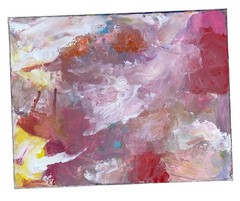 Abstract Waltz, 9×12”, Acrylic/Canvas, Handmade,Signed, COA