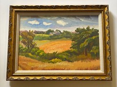 ANTIQUE PAINTING JO CAIN 1930’S WPA ARTIST Regionalism Farm Famous LANDSCAPE