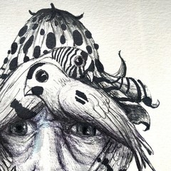 ALAIN DONATE HERNANDEZ ORIGINAL MIXED MEDIA ACRYLIC,INK ON CARDBOARD 8″X 11″