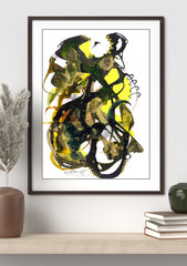 Alcohol Inian acrylic ink drawings recycled watercolor paper leaves Fall season