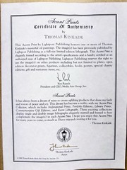 Framed Thomas Kinkade Lithograph “The Autumn Gate” Certificate of Authenticity