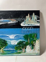 Vintage Abstract Surreal Landscape Oil Painting on Canvas