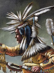 ORIG ENESTO SANCHEZ PAINTING INDIAN CHIEF ON A Hunt ACRYLIC ON VELVET 27X39.5