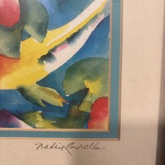 Framed Water Color Signed By Nadine Ramelb 13.25″ x 11.25”F, 6 1/2 x 5” Print