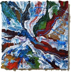 ORIGINAL OIL█PAINTING VINTAGE ART█SIGNED IMPRESSIONIST POP█ABSTRACT NATURE DECO