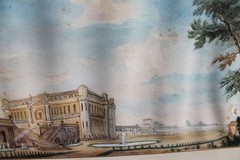 Antique 1858 Watercolor Chateau de Chantilly Constance Peel Alph Giroux Frame