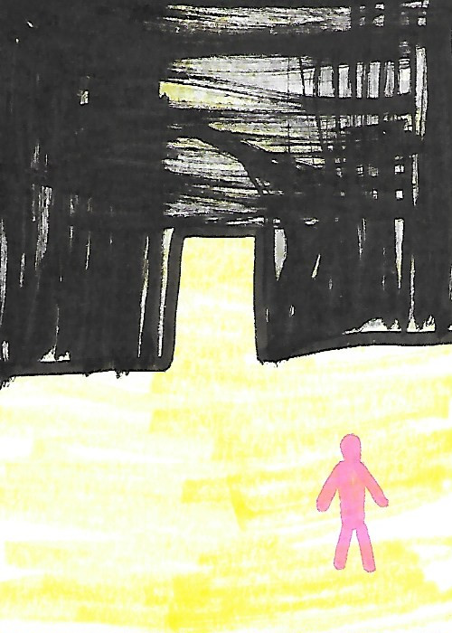 ACEO ATC CARD „Backrooms 9“ REASOR Original Abstract Painting 2.5×3.5