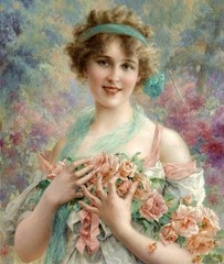 Hand Painted Oil Painting art Portrait female noblewoman girl on Canvas 24″X30″