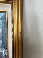Walter Leslie Fenner Oil Painting Vtg Mid Century Impressionist Boats Harbor
