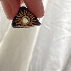 Hand-Painted Lake Superior Stone – Sun and Moon on Sea Glass