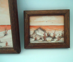 3pc Artist Sara JL.Amanl Oil Painting Dune Beach Seagulls Lake Front Waves 8×6″