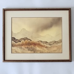 Jack Dietrich Signed Original Watercolor New Mexico Desert Landscape 28×22 Frame