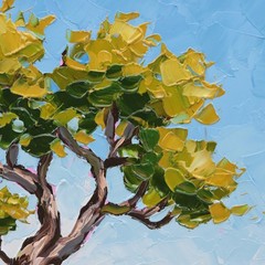 Oil Painting Original Olive Tree Mediterranean Landscape Wall Art Impasto 8×8