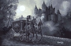 NEW Michael Godard Art „Haunted Rideshare“ Embellished Giclée/Canvas signed COA