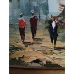 W. Eaton Original Oil Framed Painting Vintage Paris Street Artwork Signed