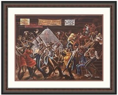 New Double Matter And Framed Ernie Barnes SUGAR SHACK Poster 43×35 inches