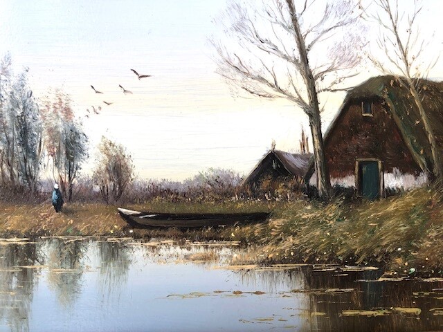 FREE SHIPPING! W. van der Salm (1918-1965) listed, Figure in Landscape Amsterdam